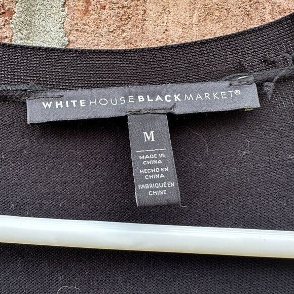 WHBM 3/4 Length Black Open Front Cardigan - Picture 3 of 10